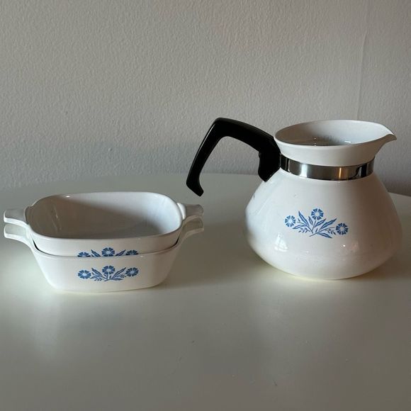 Corningware Other - Vintage Kitchen Blue Corn Flower Corning Ware Bundle